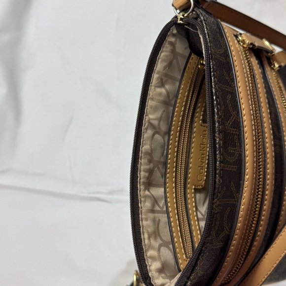Calvin Klein Dark Brown Monogram Crossbody Purse - Like New - Rarely Used - Picture 11 of 15